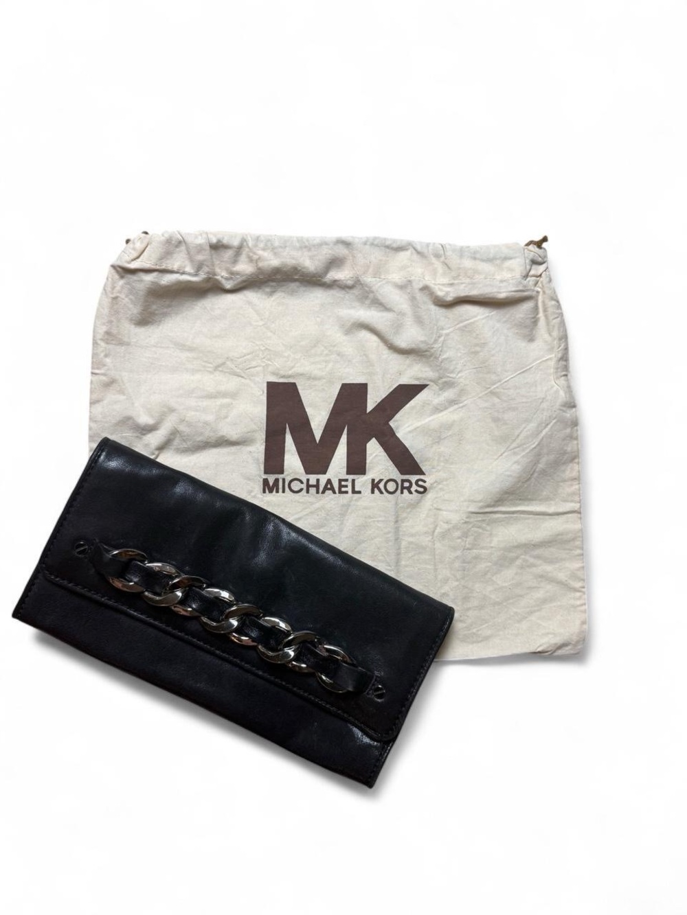 Michael Kors Black Leather Chain Clutch Purse 🖤